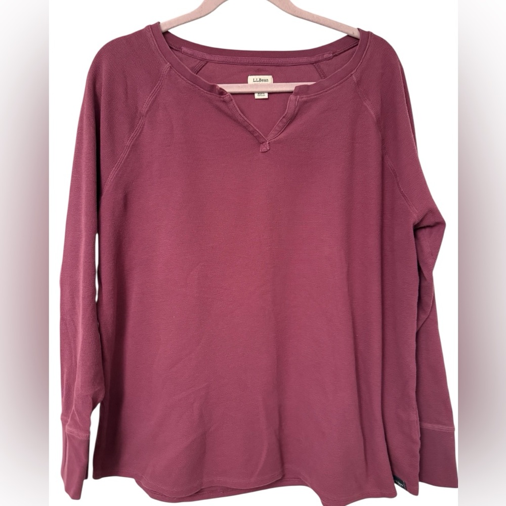 Classic L.L. Bean Women's Berry Long Sleeve Top - Excellent Condition - Size XL